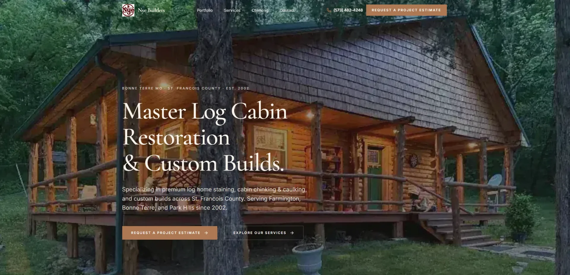 Nye Builders website screenshot